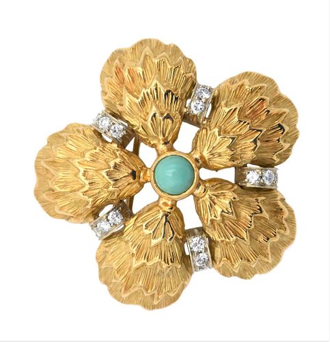 18 KARAT YELLOW GOLD CUSTOM BROOCH18 375895