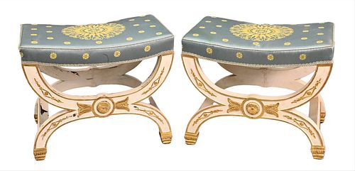 A PAIR OF NEOCLASSICAL STYLE PARCEL-GILT