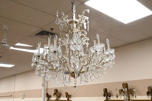 ROCOCO STYLE CUT GLASS 18 LIGHT