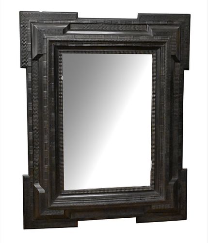 LARGE FLEMISH BAROQUE WALNUT WALL MIRRORLarge