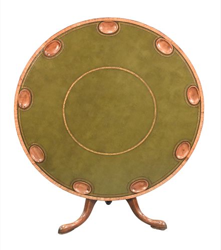 GEORGE II LEATHER-MOUNTED TILT-TOP