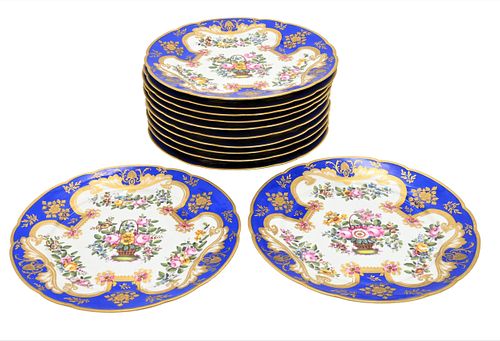 SET OF 12 ROCKINGHAM BRAMELD PORCELAIN