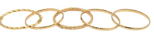 14K FIVE GOLD BANGLE BRACELETS14K 375ad2