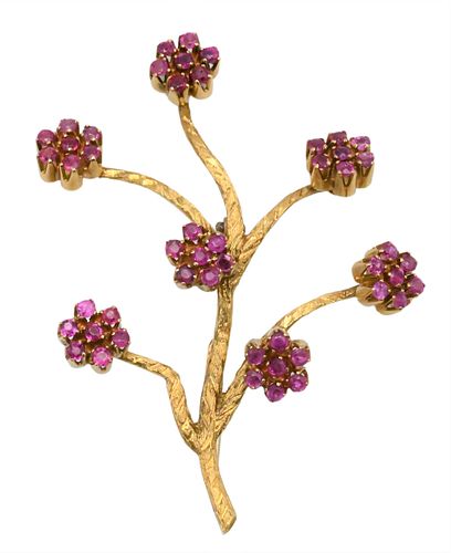 18 KARAT YELLOW GOLD TREEFORM BROOCH18