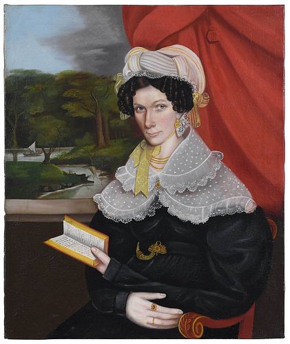 FOLK PORTRAIT OF A WELL DRESSED LADY