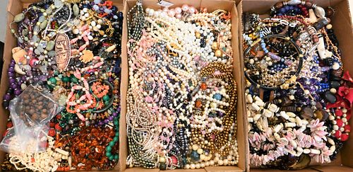 THREE TRAY LOTS OF COSTUME JEWELRYThree 375c0a