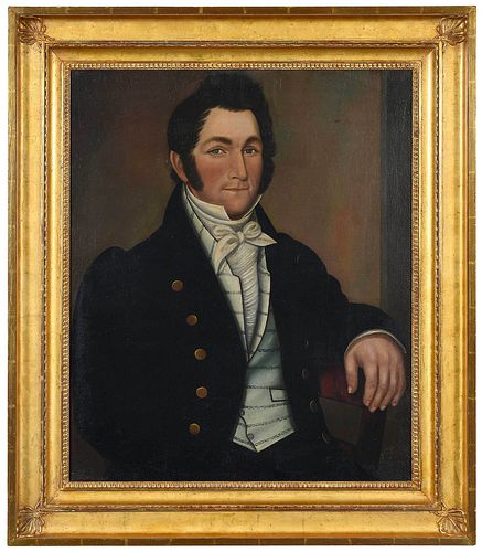 AMERICAN SCHOOL PORTRAIT OF A SEA CAPTAIN(19th