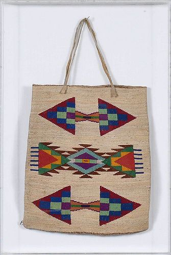 PLATEAU TWINED CORN HUSK BAG20th century,