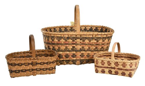 THREE CHEROKEE MARKET BASKETSNorth Carolina,