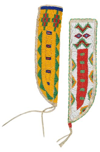 TWO BEADED KNIFE SHEATHS20th century  375cea