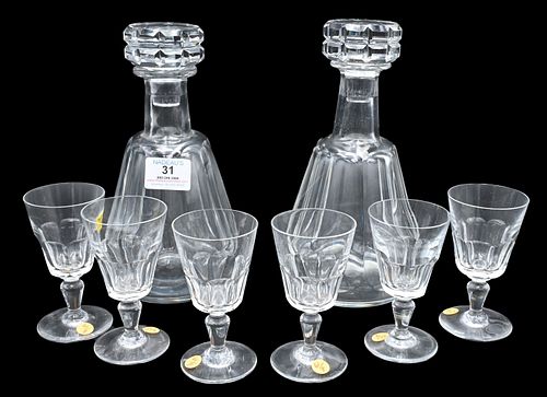 EIGHT PIECE BACCARAT CRYSTAL GROUPEight 375d14