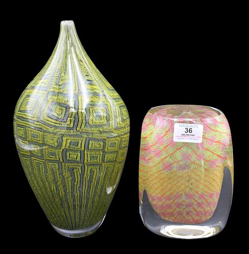 TWO MOSSMAN BY HERON GLASS VASESTwo 375d19