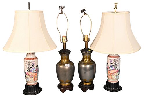 GROUP OF FOUR TABLE LAMPSGroup