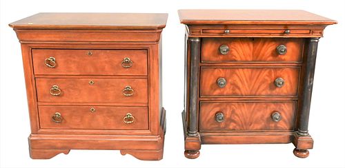 TWO MAHOGANY NIGHT STANDS/SIDE