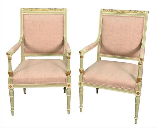 PAIR OF NEOCLASSICAL OPEN ARM CHAIRSPair 375e74