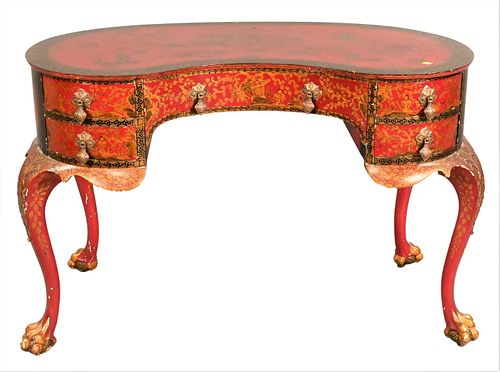 CHINOISERIE DECORATED KIDNEY DESK