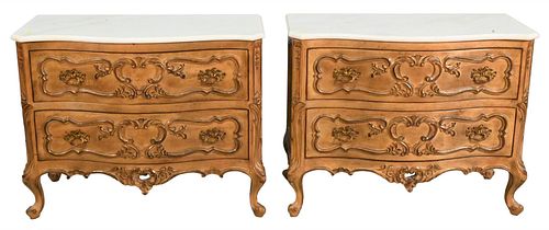 A PAIR OF LOUIS XV STYLE MARBLE