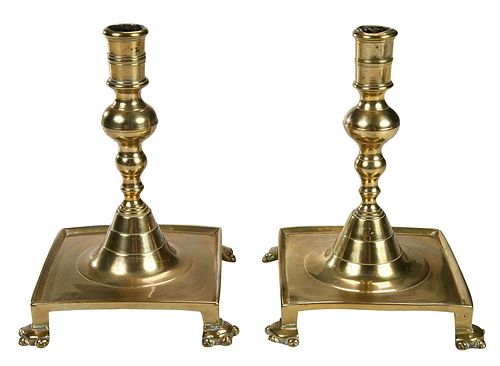 PAIR OF ENGLISH PAW FOOT BRASS