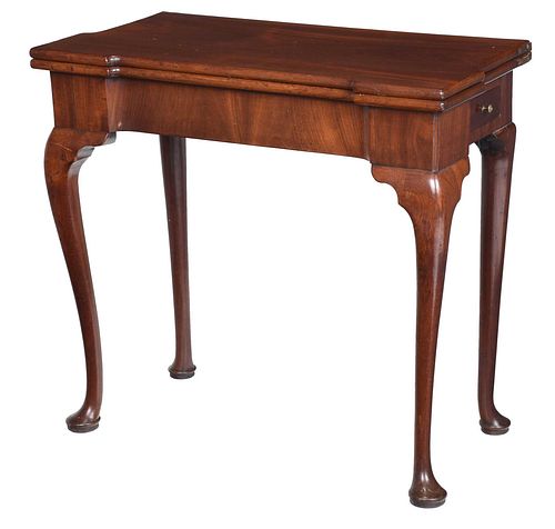 QUEEN ANNE MAHOGANY GAMES TABLEBritish  375f2c