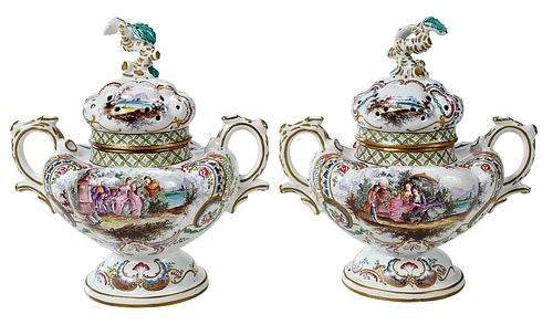 PAIR OF VEUVE PERRIN FAIENCE JARSFrench,