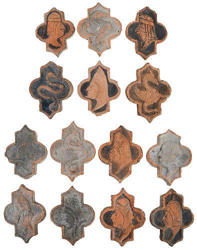 14 EARLY FRENCH TERRACOTTA MOLDED