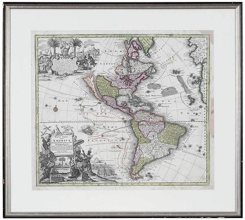 SEUTTER - MAP OF THE WESTERN HEMISPHEREMatthaus