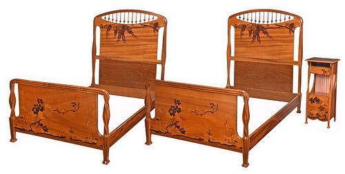 LOUIS MAJORELLE MAHOGANY MARQUETRY INLAID