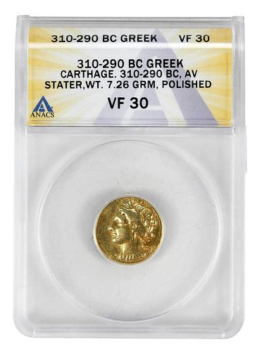 CARTHAGE GOLD STATER 310 290 B C obverse 376040