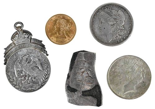 GROUP OF COINS AND EXONUMIA, $10