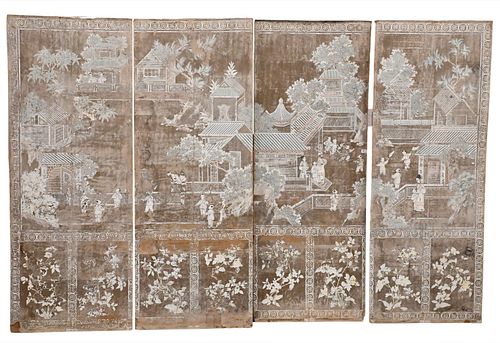 LARGE CHINESE FOUR PANEL SCREENLarge 376076