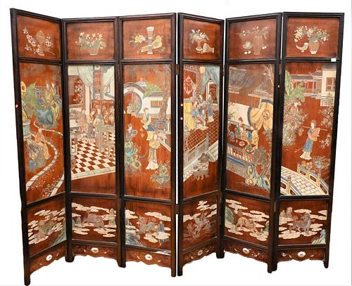 SIX PANEL CHINESE DOUBLE SIDED 37607a