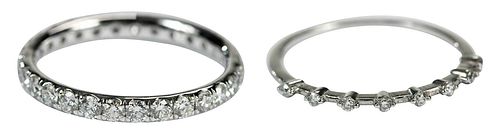 TWO PLATINUM DIAMOND RINGSeternity 37608b