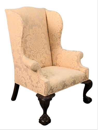 CHIPPENDALE STYLE MAHOGANY UPHOLSTERED 3760ac