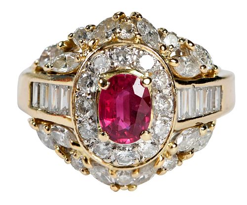 18KT. RUBY AND DIAMOND RINGcustom