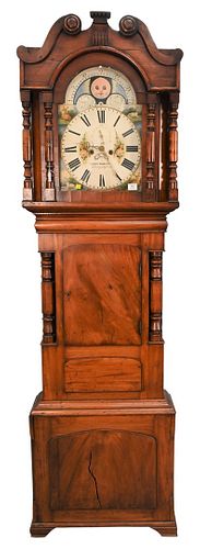 HUGH ROBERTS MAHOGANY TALL CLOCKHugh