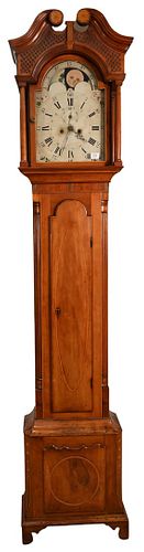 CHIPPENDALE CHERRY TALL CASE CLOCKChippendale 3760f2