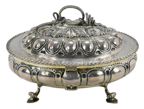 BAROQUE STYLE ENGLISH SILVER SUGAR