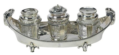 GEORGE III ENGLISH SILVER INK STANDLondon  376124