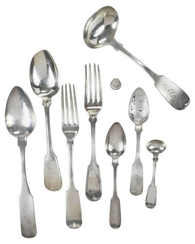 NINE PIECES SOUTH CAROLINA SILVER