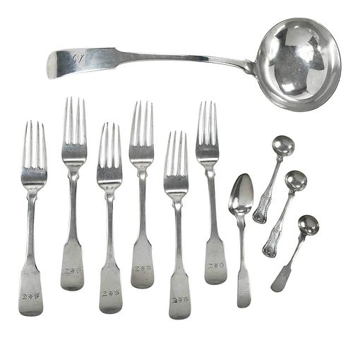 ELEVEN PIECES MARQUAND COIN SILVER