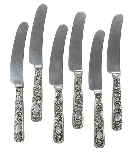 SIX MARQUAND COIN SILVER KNIVESprobably