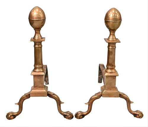 PAIR OF FEDERAL BELL METAL ANDIRONSPair