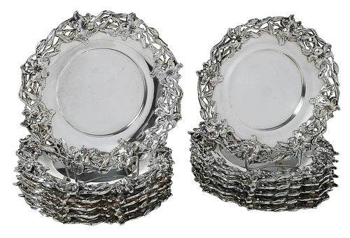 TWELVE STERLING SMALL PLATES WITH 376199