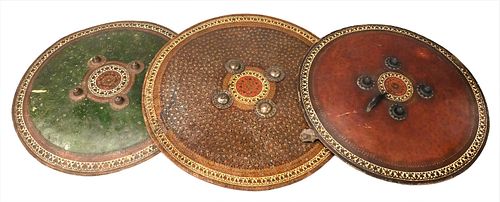 GROUP OF THREE PERSIAN LEATHER