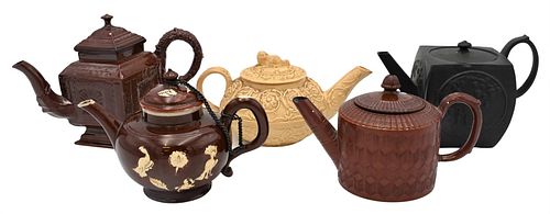 FIVE PIECE GROUP OF ASSORTED TEAPOTSFive 376211