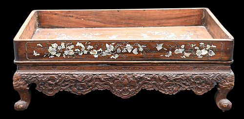 CHINESE CARVED AND INLAID RECTANGULAR 37622d