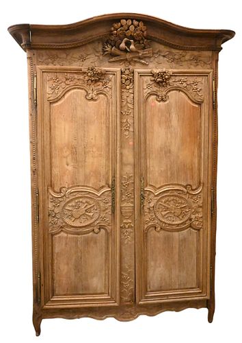 LOUIS XV OAK ARMOIRELouis XV Oak Armoire,