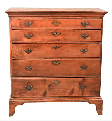 CHIPPENDALE MAPLE TALL CHEST OF