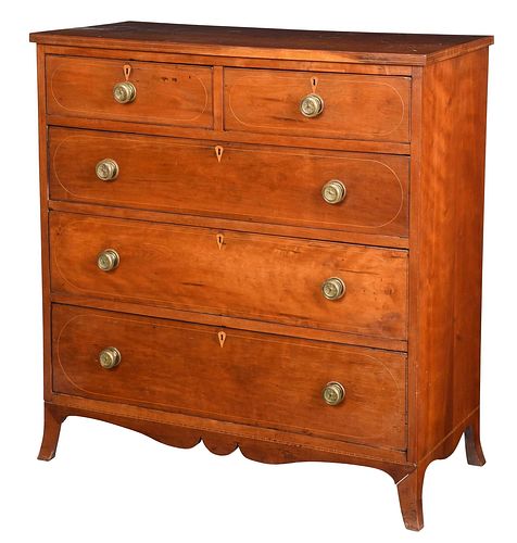 SOUTHERN CHERRY INLAID FIVE DRAWER 37629f