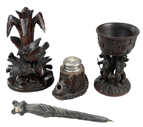 THREE BLACK FOREST CARVED OBJECTSlate 3762a4